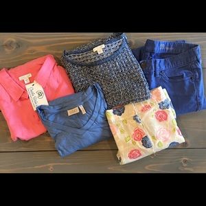 5 Pc Bundle J Jill J Crew Loft LOGO Tops Sweater M